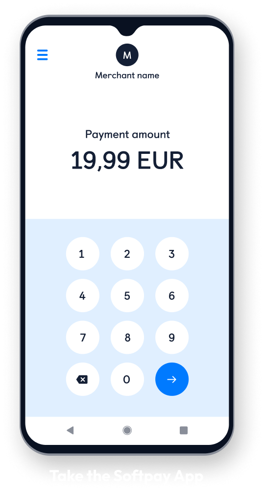 phone showing screen of default Softpay app